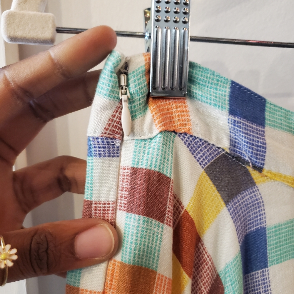 Anthropologie Multicolor Gingham Maxi Skirt - Yellow, Blue, Orange, Green - Picture 4 of 7